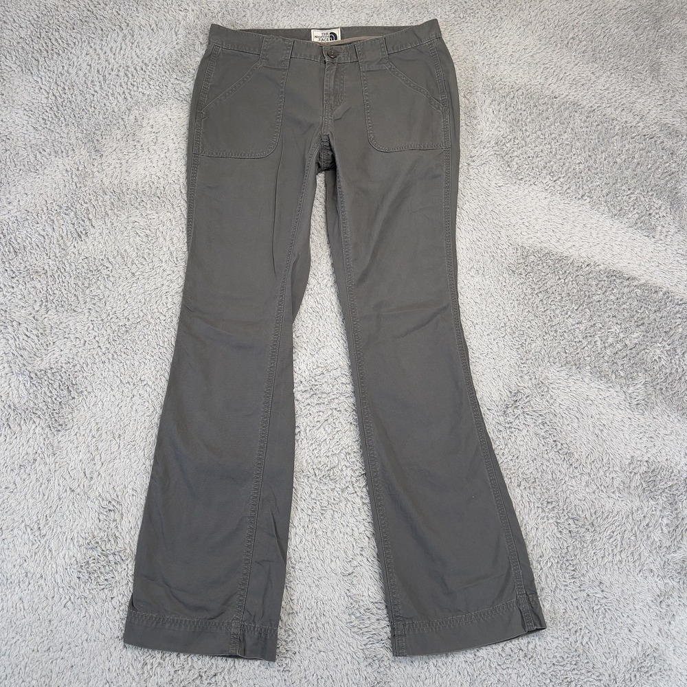 North Face Heritage Pants Womens 8 Gray Y2K Twill‎ Chino Cotton Casual Travel